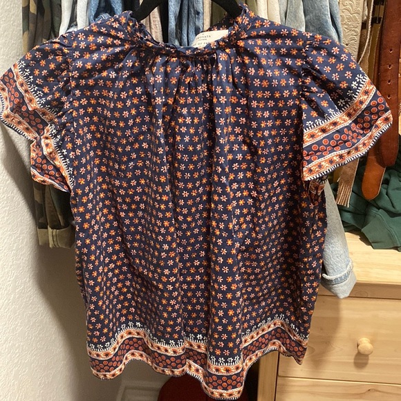 Trovata birds of paradise silk and cotton blouse top - Picture 1 of 4